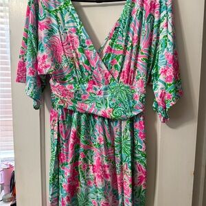 Lilly Pulitzer Pink and Green Floral Dress